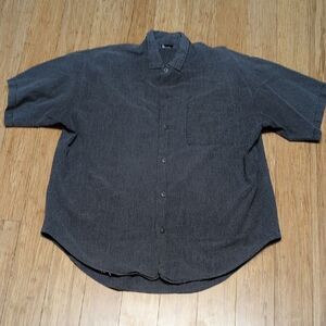 Kudos Grey Short Sleeve Work Button Down Size L